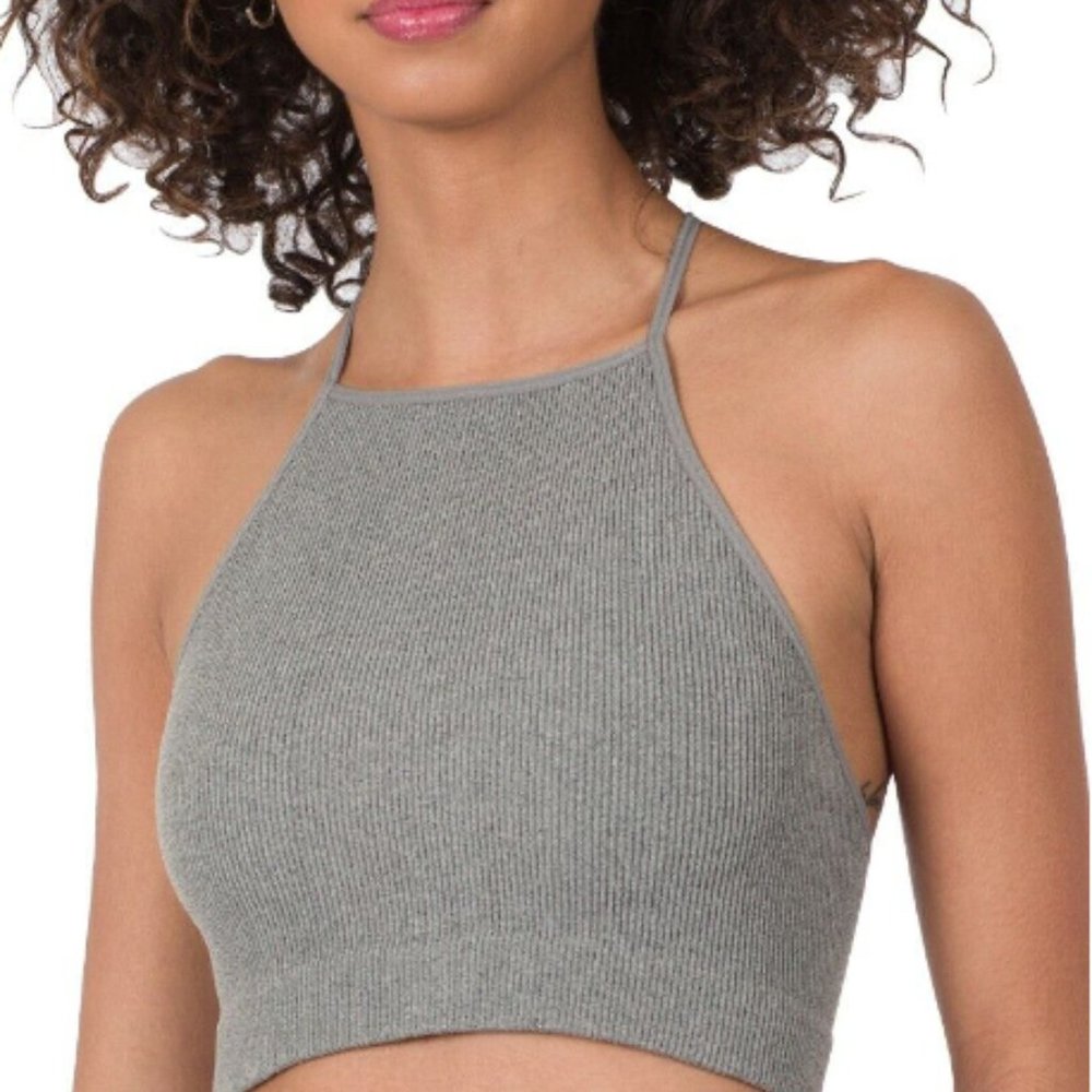 ZENANA Ribbed Seamless Cropped Cami Top - Picture 6 of 8